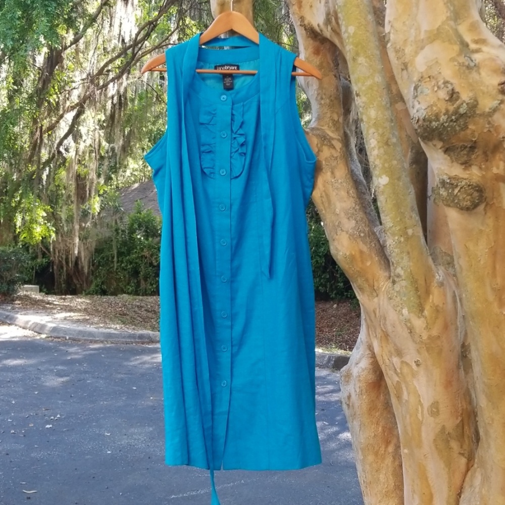Lane Bryant Turquoise Linen Dress 18